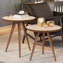 Ver imagem 3 de Mesa de Centro e Lateral Retrô Redonda MDF 45cm Off White Mais de Casa