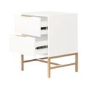 Ver imagem 4 de Mesa de Cabeceira Square 2 Gavetas 100%MDF Pés em Metal 60 cm X 43 cm X 40 cm Branca