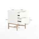 Ver imagem 6 de Mesa de Cabeceira Square 2 Gavetas 100%MDF Pés em Metal 60 cm X 43 cm X 40 cm Branca