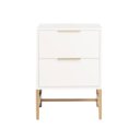 Ver imagem 3 de Mesa de Cabeceira Square 2 Gavetas 100%MDF Pés em Metal 60 cm X 43 cm X 40 cm Branca