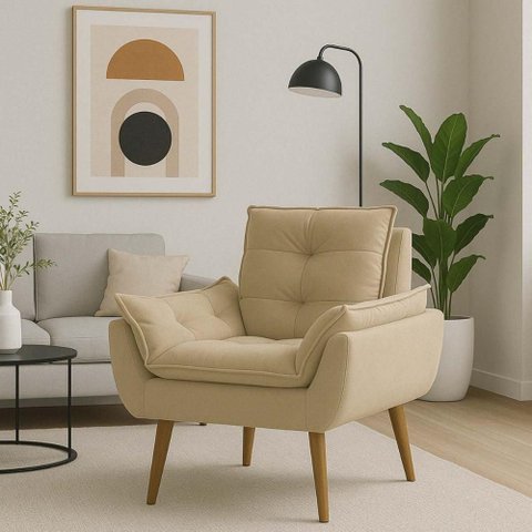 Poltrona Decorativa Opala para Sala Confortável Arapongas