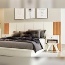Ver imagem 7 de Cabeceira Decorativa Casal com Detalhes Ripados 100% MDF 2,70m Dalla Costa Off White/Freijó