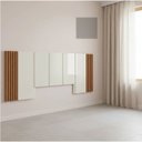 Ver imagem 1 de Cabeceira Decorativa Casal com Detalhes Ripados 100% MDF 2,70m Dalla Costa Off White/Freijó