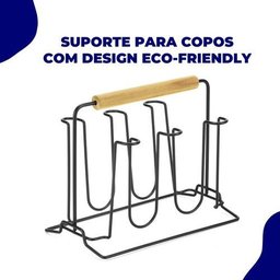 Porta Copos Suporte Copos P/ 6 Copos Cozinha Mesa Escorredor Arthi - 3