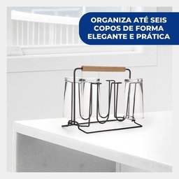 Porta Copos Suporte Copos P/ 6 Copos Cozinha Mesa Escorredor Arthi - 2