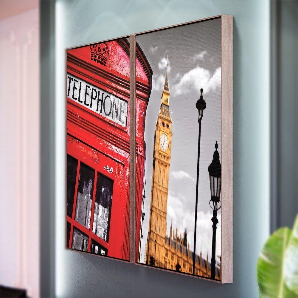 Kit 2 Telas Canvas Com Moldura Cabine Big Ben - 3