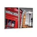 Ver imagem 2 de Kit 2 Telas Canvas Com Moldura Cabine Big Ben