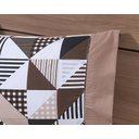 Ver imagem 5 de Jogo Lençol 4 Peças Cama Viúva 2,03mx1,20mx35cm 100% Algodão 180 Fios Ponto Palito Geométrico Cáqui