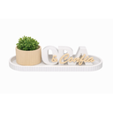 Ver imagem 1 de Kit Decorativo “ora e Confia” com Vaso e Bandeja – Toque de Fé e Sofisticação para Sua Decoração