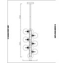 Ver imagem 4 de PENDENTE VERTICAL COM BOLAS BRANCAS DE VIDRO BRANCO ESTRUTURA ROSÉ 12 LÂMPADAS JABUTICABA