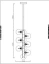 Ver imagem 4 de PENDENTE VERTICAL COM BOLAS BRANCAS DE VIDRO BRANCO ESTRUTURA ROSÉ 12 LÂMPADAS JABUTICABA