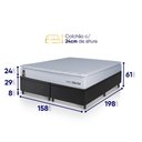 Ver imagem 2 de Conjunto Box Baú Preto Luanda Branco Espuma D28 Queen 158x198x69 - King House