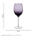 Ver imagem 2 de Jogo 2 Peças Taça de Vidro 480ml Violeta 22x8x8cm Vinho Água Espumante Champagne