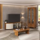 Ver imagem 1 de Kit 3 Peças com Rack para TV 75 Polegadas, Mesa de Centro e Cristaleira Murano