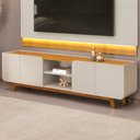 Ver imagem 2 de Rack para Sala Bancada de Tv 75 Pol 220cm com Led Collie D04 Cedro/bali - Mpozenato