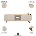 Ver imagem 3 de Rack para Sala Bancada de Tv 75 Pol 220cm com Led Collie D04 Cedro/bali - Mpozenato