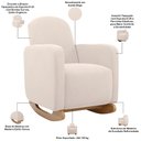 Ver imagem 4 de Poltrona de Amamentação com Balanço Orgânica Saori W01 Suede Bege - Lyam Decor