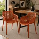Ver imagem 2 de Cadeiras de Jantar Suits Design Moderno com Braço - Terracota
