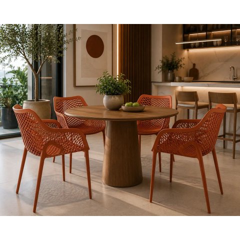 Cadeiras de Jantar Suits Design Moderno com Braço - Terracota
