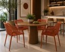 Ver imagem 1 de Cadeiras de Jantar Suits Design Moderno com Braço - Terracota