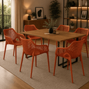 Ver imagem 3 de Cadeiras de Jantar Suits Design Moderno com Braço - Terracota