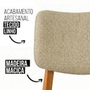 Ver imagem 3 de Kit 8 Cadeiras de Jantar Manuela Madeira Mel Linho Bege