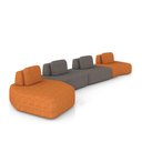 Ver imagem 2 de Sofá 4 Lugares Orgânico com Chaise e 3 Módulos Berlim bouclê Caramelo-grafite K01 - D'Rossi