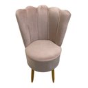 Ver imagem 4 de Cadeira Poltrona Decorativa Pétala Veludo Luxo Premium Pés Retrô Palito Sala e Quarto Rosê