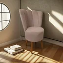 Ver imagem 2 de Cadeira Poltrona Decorativa Pétala Veludo Luxo Premium Pés Retrô Palito Sala e Quarto Rosê