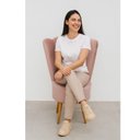 Ver imagem 3 de Cadeira Poltrona Decorativa Pétala Veludo Luxo Premium Pés Retrô Palito Sala e Quarto Rosê