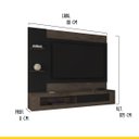 Ver imagem 3 de Painel para Tv até 65 Polegadas 183 X 109 Cm Estoril Mdp Coffee Preto - Clicklar