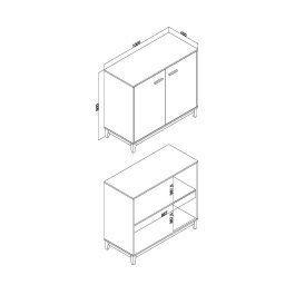 Balcão Aparador 2 Portas Freijó - 2