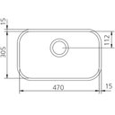 Ver imagem 2 de Cuba Tramontina Lavínia 47 bl Prime em Aço Inox Alto Brilho 47x30x17 Cm com Válvula e Sifão