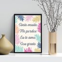Ver imagem 1 de Quadro Decorativo Ho' Oponopono Mágico- Folhas 33x24cm - com Vidro:madeira Preta
