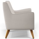 Ver imagem 7 de Poltrona Decorativa com Pés de Madeira Taroba D02 Veludo Bege B-309 - Lyam Decor