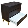 Mesa de Cabeceira Balcão Apoio 3 Gavetas Pé Palito Madeira MDF - Tabaco - 7