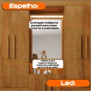 Ver imagem 6 de Guarda-Roupa Casal 6 Portas 4 Gavetas com Espelho e LED Nicho Iluminado São Paulo Carvalho Tapajós