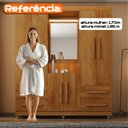 Ver imagem 5 de Guarda-Roupa Casal 6 Portas 4 Gavetas com Espelho e LED Nicho Iluminado São Paulo Carvalho Tapajós