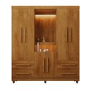 Ver imagem 2 de Guarda-Roupa Casal 6 Portas 4 Gavetas com Espelho e LED Nicho Iluminado São Paulo Carvalho Tapajós