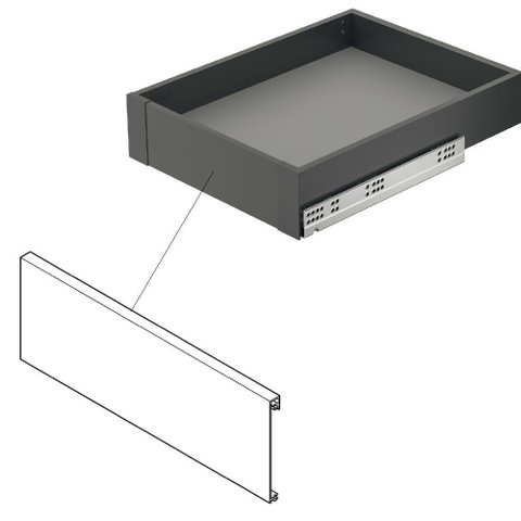 Painel Frontal 89x1.100mm para Gaveta Interna Invisa Antracito Hafele 01 Unidade