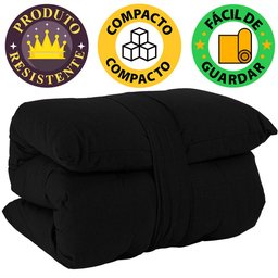 Futon Dobrável de Espuma Solteiro Preto Bf Colchões - 2