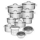 Ver imagem 1 de Jogo de Panelas 11 Peças Inox Fundo Triplo Solar Tramontina