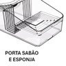 Porta Detergente com Suporte para Sabão e Esponja Transparen - 3