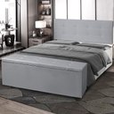 Ver imagem 6 de Kit Painel e Calçadeira Baú Queen 1,60m Berlim Corano Cinza - Pallazio