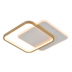 Plafon 40x40x5cm 58w 3000k Bivolt Metal Dourado Sindora