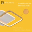 Ver imagem 2 de Plafon 40x40x5cm 58w 3000k Bivolt Metal Dourado Sindora
