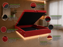 Ver imagem 3 de Cama Box Baú Casal Flutuante com LED, Encaixe para Colchão e Puxador Embutido:Vermelho