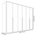 Ver imagem 2 de Guarda Roupa Casal 6 Portas 268 cm MDF Lizz Hannover Fendi Dcasa