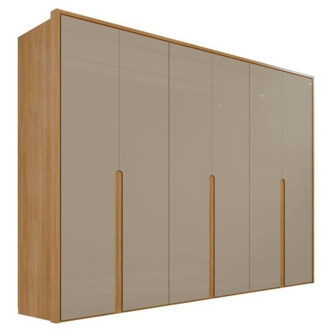 Guarda Roupa Casal 6 Portas 268 cm MDF Lizz Hannover Fendi Dcasa