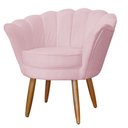 Ver imagem 2 de Kit Namoradeira e 1 Poltrona Pétala Decorativa Veludo Rosa - Montanaris Decor